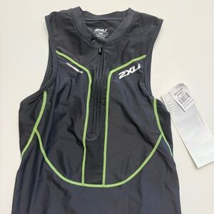 2XU Dark Gray and Neon Green Triathlon Top